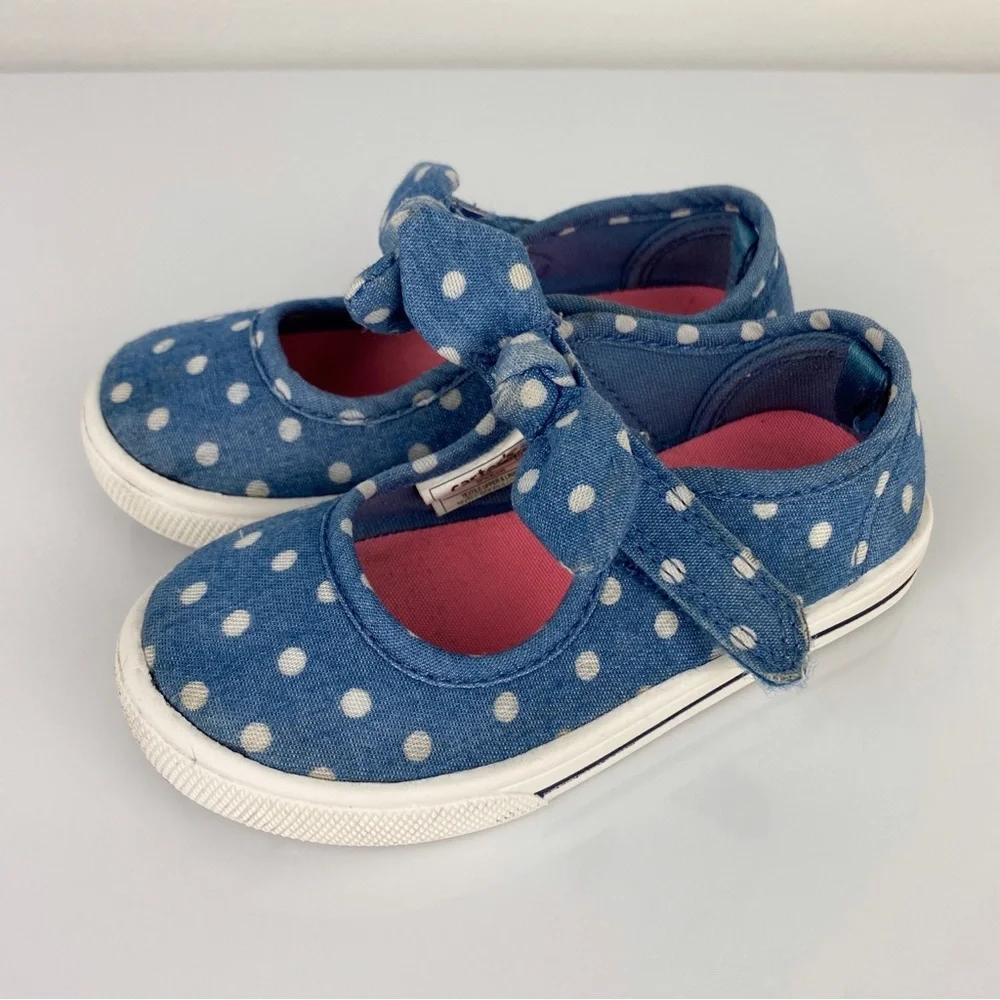 Carter's Girls Polka Dot Shoes Blue & White Size 6